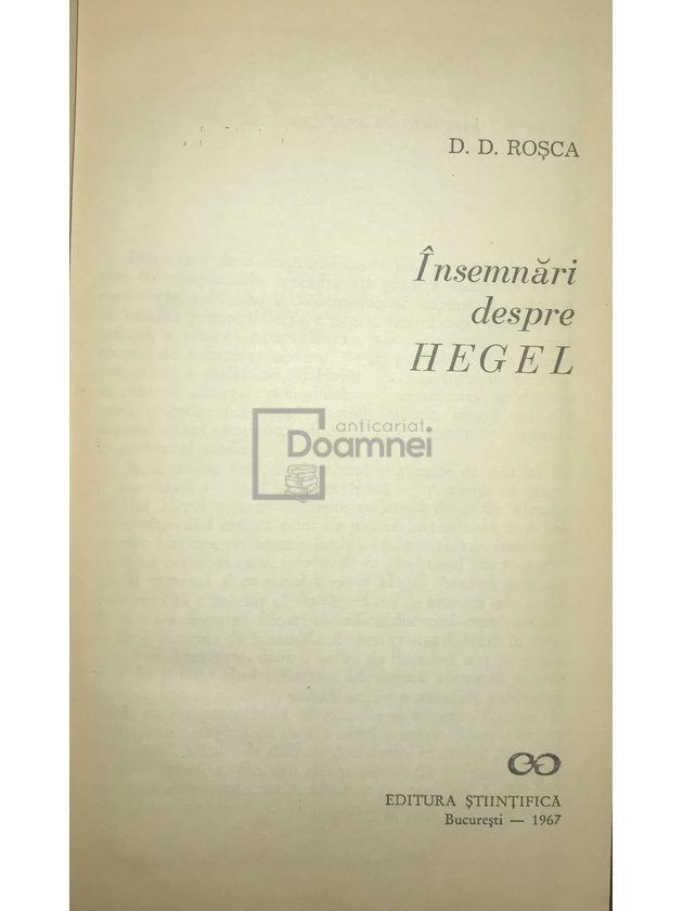 Însemnări despre Hegel