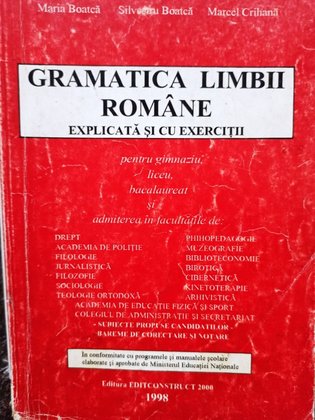 Gramatica limbii romane explicata si cu exercitii