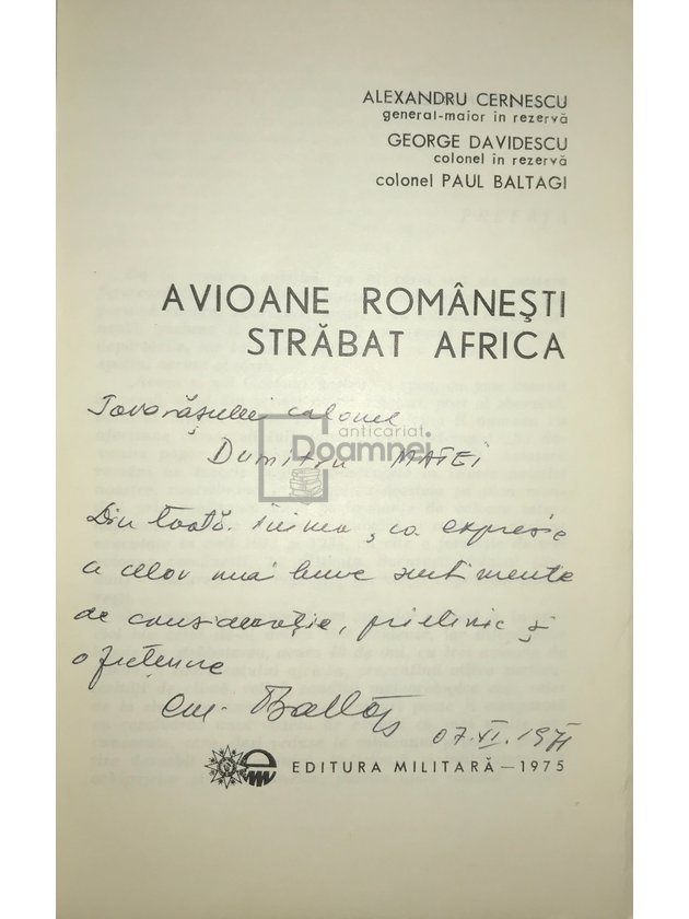 Avioane românești străbat Africa (semnată)