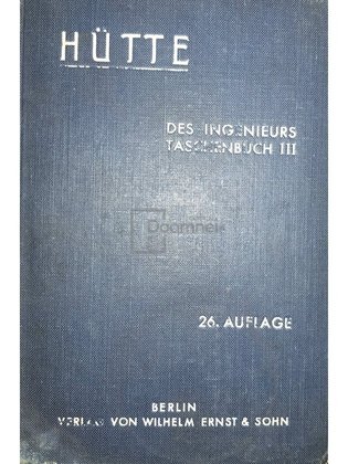 Hutte des ingenieurs taschenbuch, vol. III