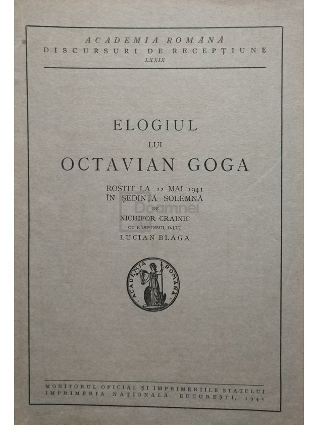 Elogiul lui Octavian Goga