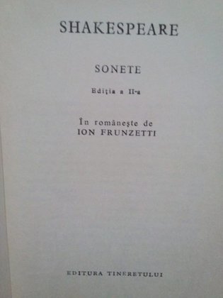 Sonete, ed. a IIa