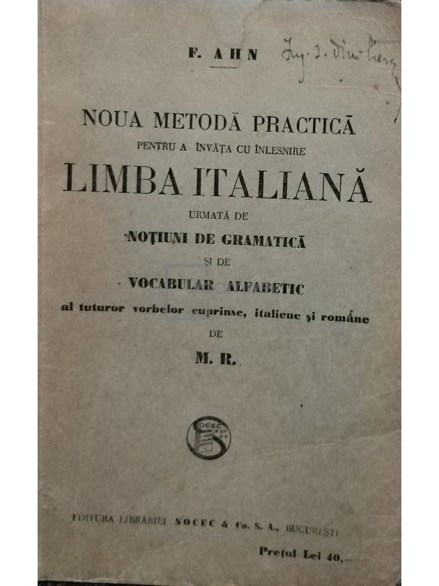 Noua metoda practica pentru a invata cu inlesnire limba italiana