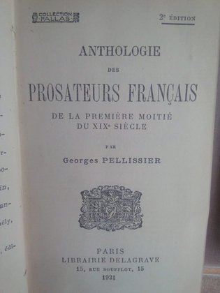 Anthologie des prosateurs francais de la premiere moitie du XIX siecle