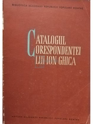 Catalogul corespondentei lui Ion Ghica