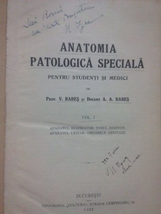 Anatomia patologica speciala pentru studenti si medici