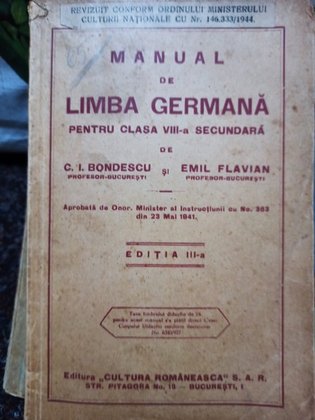 Manual de limba germana pentru clasa a VIIIa secundara
