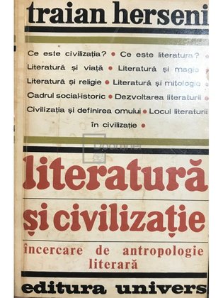 Literatură și civilizație - Încercare de antropologie literară