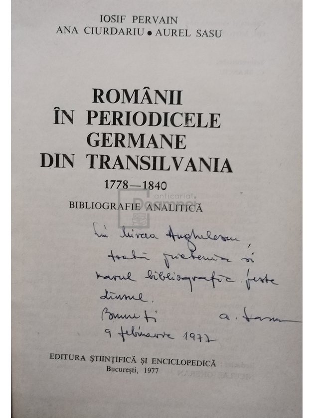 Romanii in periodicele germane din Transilvania 1778 - 1840 (semnata)