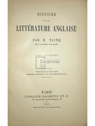Histoire de la littérature anglaise, vol. 4