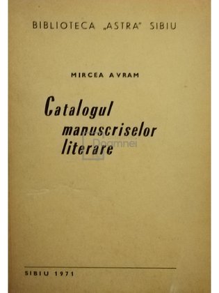 Catalogul manuscriselor literare