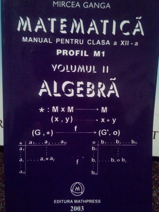 Matematica. Manual pentru clasa a XIIa