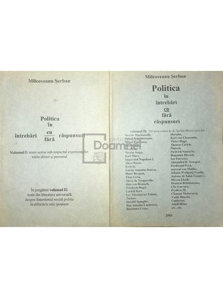 Politica în intrebări cu/fără răspunsuri, 2 vol.