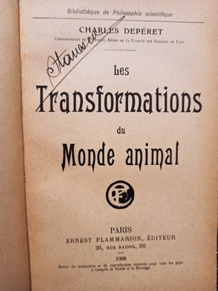 Les transformations du monde animal