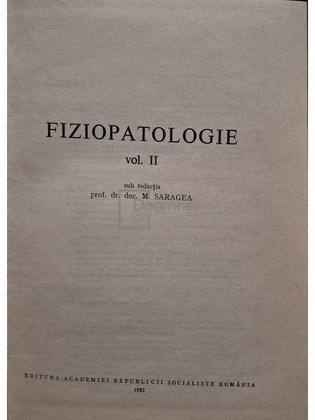 Fiziopatologie, vol. II