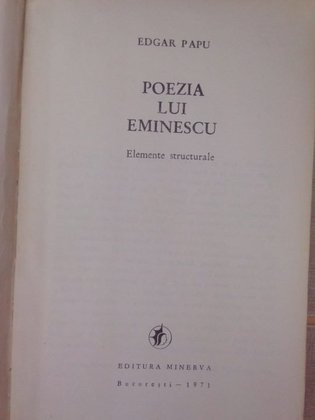 Poezia lui Eminescu, elemente structurale
