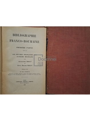 Bibliographie franco-roumaine, 2 vol.