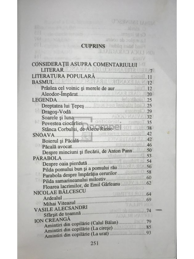 Literatura română - Manual preparator pentru clasa a V-a