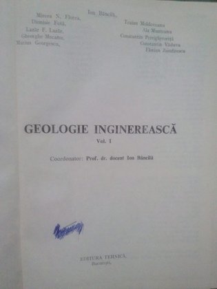 Geologie inginereasca vol. I