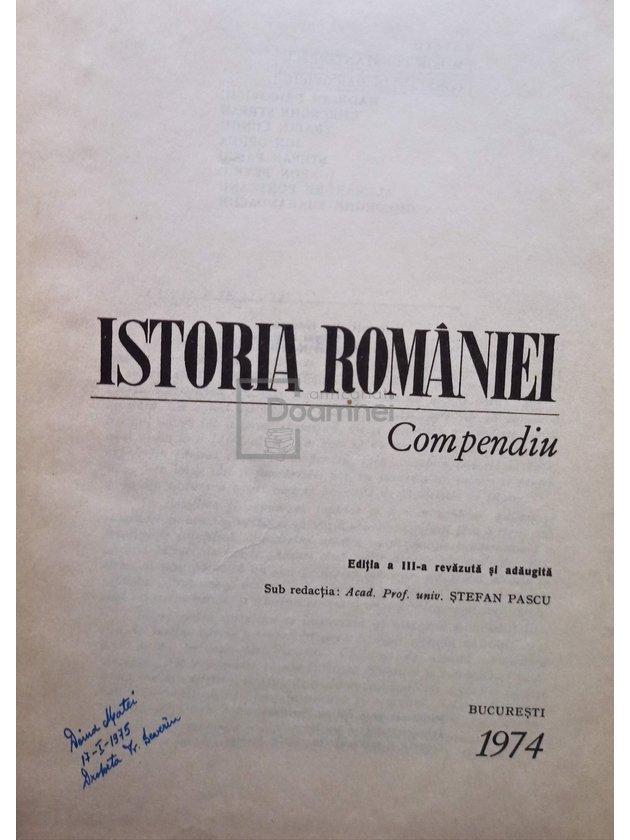 Istoria Romaniei, editia a III-a