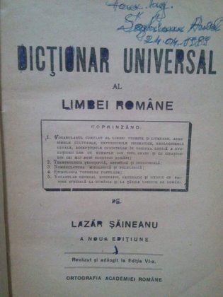 Dictionar universal al Limbei Romane. A noua editiune