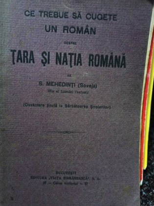 Ce trebuie sa cugete un roman despre Tara si natia Romana