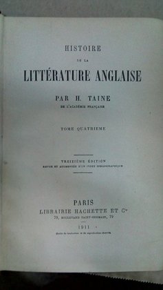 histoire de la littérature anglaise, volumul 4