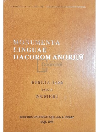 Monumenta linguae dacoromanorum. Biblia 1688, pars IV - Numeri (dedicatie)