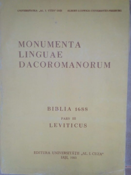 Monumenta linguae dacoromanorum, biblia 1688 pars III leviticus
