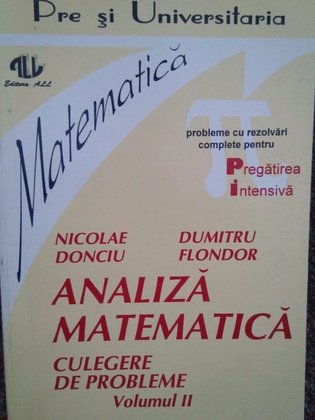 Analiza matematica culegere de probleme, vol. II
