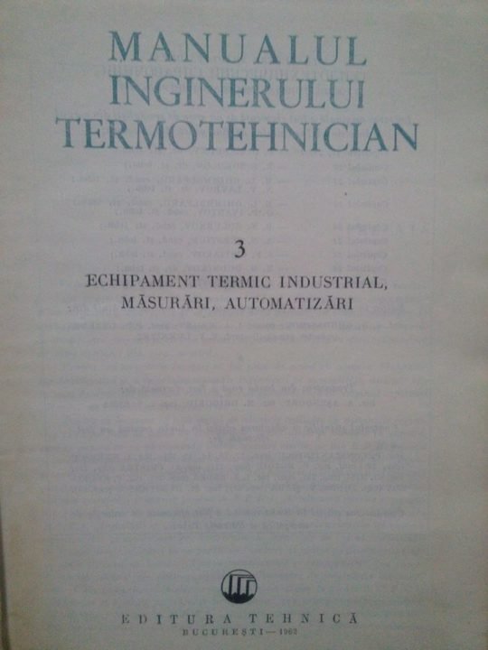 Manualul inginerului termotehnician, vol. III