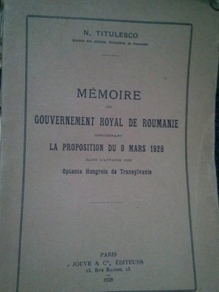 Memoire du gouvernement royal de roumanie