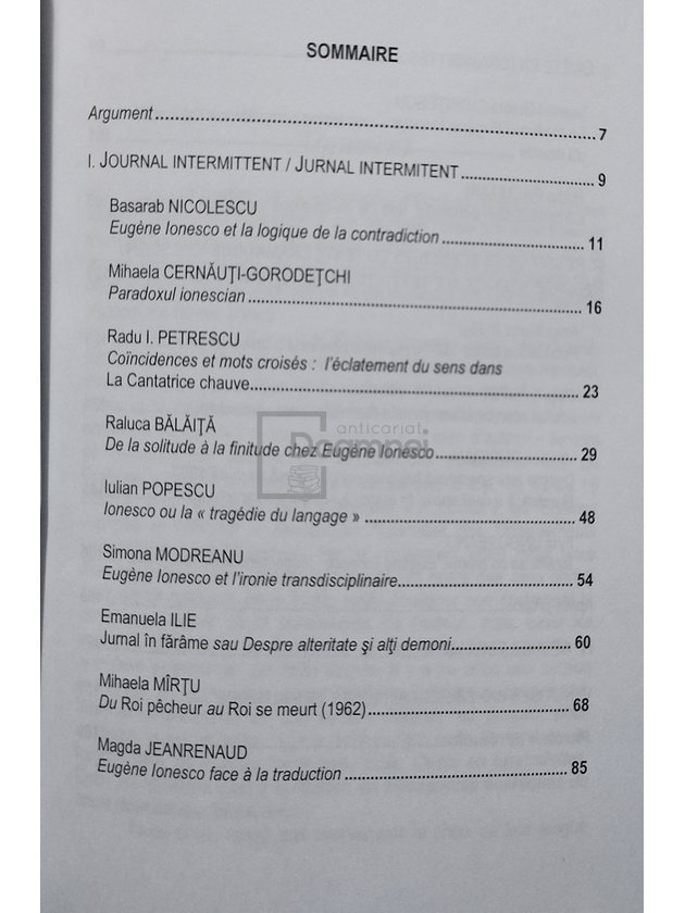 Revue Roumaine d'Etudes Francophones No. 2/2010 - Eugene Ionesco - Tribulations identitaires