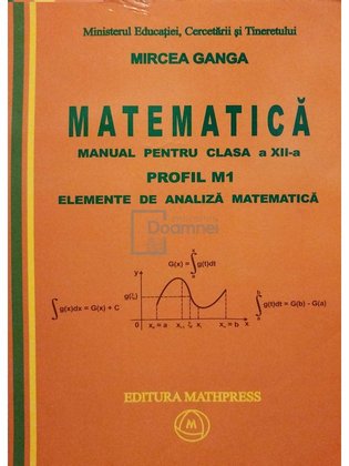 Matematica. Manual pentru clasa a XII-a. Profil M1