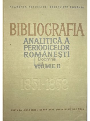 Bibliografia analitică a periodicelor Românești 1851-1858