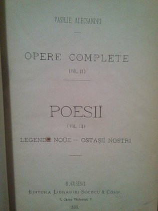 Opere complete, vol. IX / Poesii, vol. III
