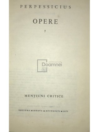 Opere, vol. VII (dedicașie)