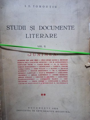 Studii si documente literare, vol. II