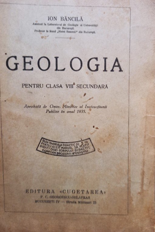 Geologia pentru clasa VIII secundara