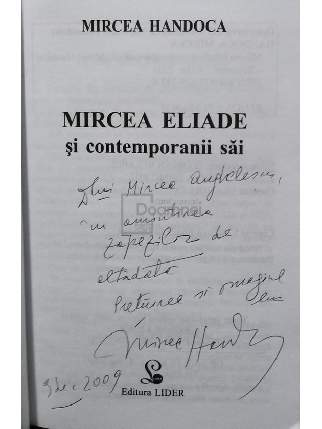 Mircea Eliade si contemporanii sai (semnata)