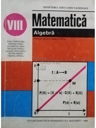 Matematica - Manual pentru clasa a VIII-a, algebra