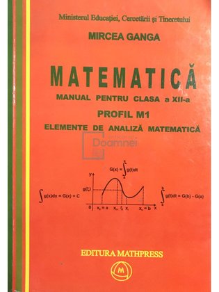Matematică - Manual pentru clasa a XII-a