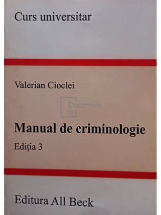 Manual de criminologie, editia