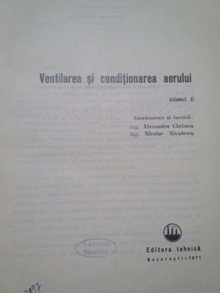 Ventilarea si conditionarea aerului, vol. II