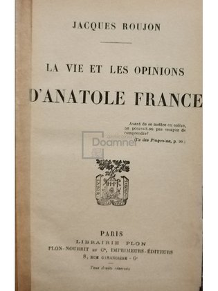 La vie et les opinions d'Anatole France