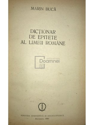 Dicționar de epitete al limbii române