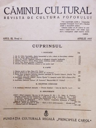 Caminul Cultural, anul III, nr. 4, aprilie 1937