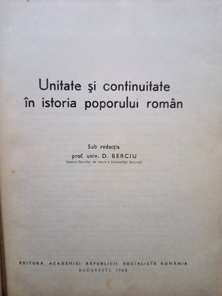 Unitate si continuitate in istoria poporului romn