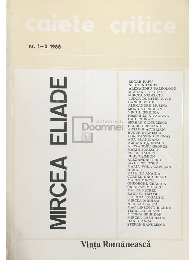 Mircea Eliade - Caiete critice nr. 1-2 1988