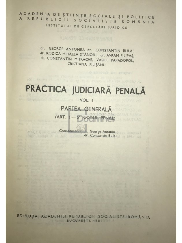 Practica judiciară penală, vol. 1